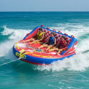 Tube Flottant Gonflable pour 4 Personnes pour Jeux Aquatiques Tube de Ski UFO Crazy Canapé Aquatique