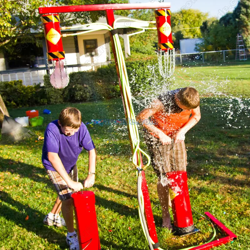 4 Station Hydro Blaster Water Balloon Game Carnival Water Battle Equipment Dunk Tank Alternative for Event Rental