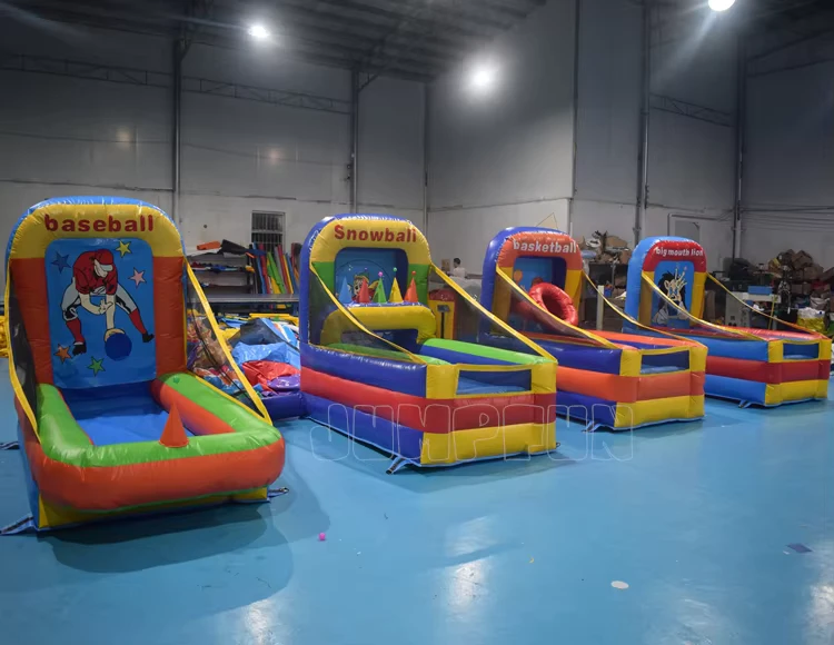 Permainan Karnaval Inflatable 4 dalam 1 untuk Anak-anak, Permainan Interaktif, Mainan Membangun Tim