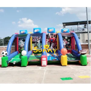 4 in 1 Interactive Inflatable Toys Carnival Sport Games Inflatable Shooting Stars Basketball Shootout Game