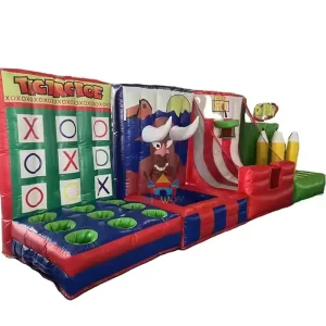 Gioco interattivo gonfiabile 4 in 1 per bambini e adulti, giochi di carnevale gonfiabili per attività divertenti all'aperto