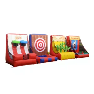 4 in 1 휴대용 inflatable 카니발 게임 농구 후프 포함 야외 파티 이벤트 대여 실내 놀이용