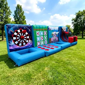 4 in 1 Portable Inflatable Carnival Game Set Includes Outdoor Party Indoor Event Rentals for Kids Toy Castle
