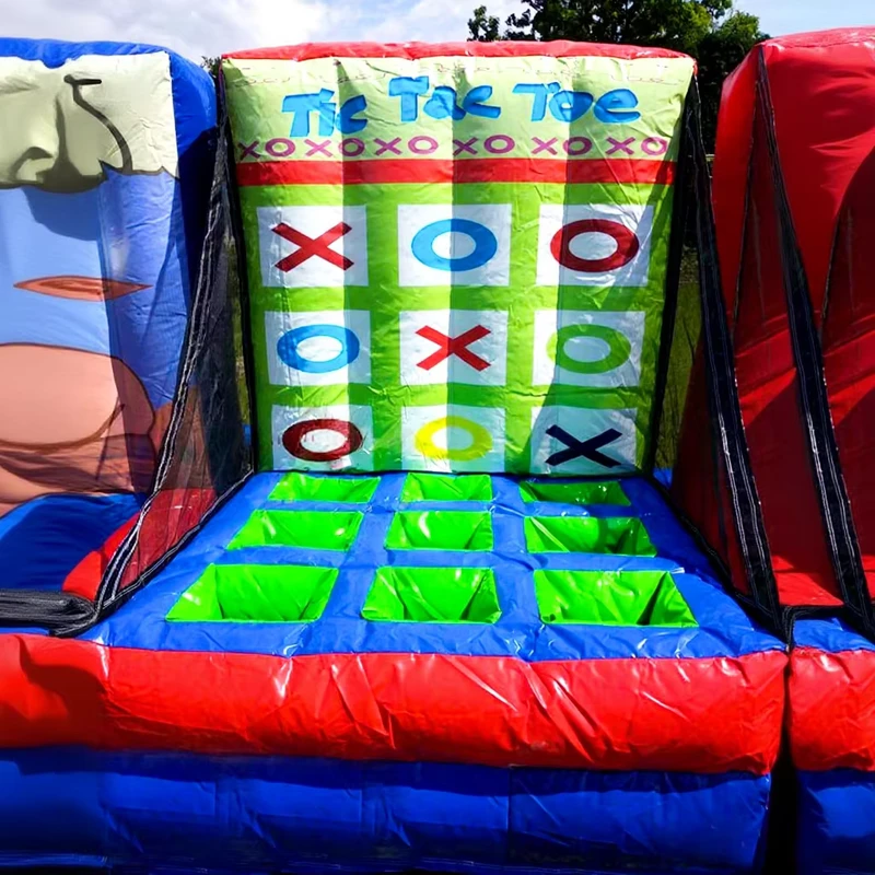 4-in-1 Tragbares Inflatable Karnevalsspielset – Enthält Außenpartys und Innenveranstaltungen für Kinder Spielburg