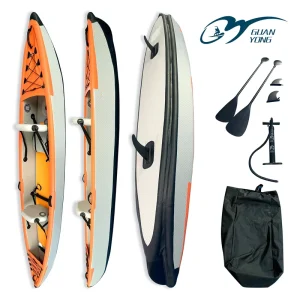 4.2m Portable PVC Reinforced Inflatable Kayak Canoe for Outdoor Fishing on Lakes and Rivers