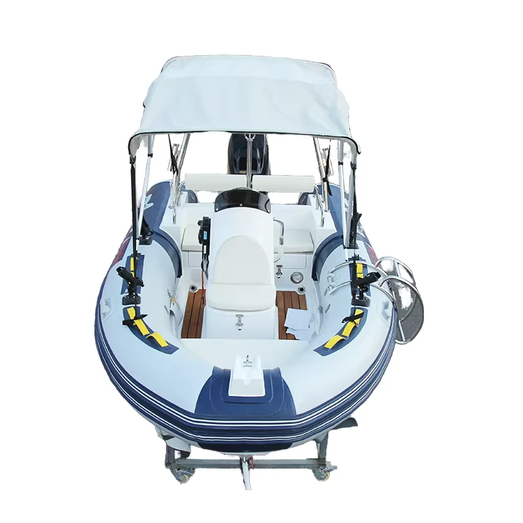 Perahu Inflatable semi-rigid PVC 4.3m, perahu karet rafting dengan jangkar