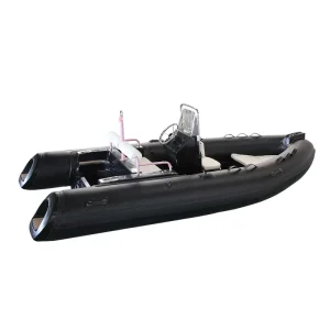 Dinghy Semirrígido de Fibra de Vidrio Inflable de 4,3 m Negro Hypalon Barco de Pesca Inflable 430 Barco Inflable Rib