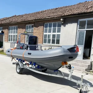 Perahu RIB Inflatable AL-450 dengan Dasar V Dalam Aluminium 4,5 Meter dengan Tabung PVC