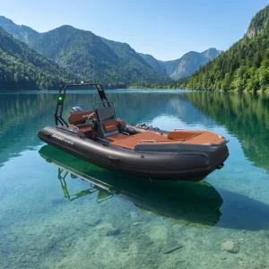 Perahu RIB Aluminium 4,6m 15ft Tender Yacht dengan Rangka Aluminium, Perahu Inflatable Kaku dengan Konsol dan Lengkungan Radar