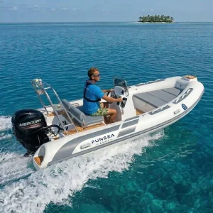 4.8m 16ft Luxury Hypalon PVC Inflatable RIB Boat Sport Yacht Fiberglass Hard Bottom 6-Person Dinghy Stable Durable