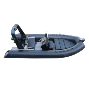 4.8m Double Hull Fiberglass Sport Yacht RIB Boat with 1.2mm PVC Inflatable Construction 8 Person Capacity RIB480 Model Drifting