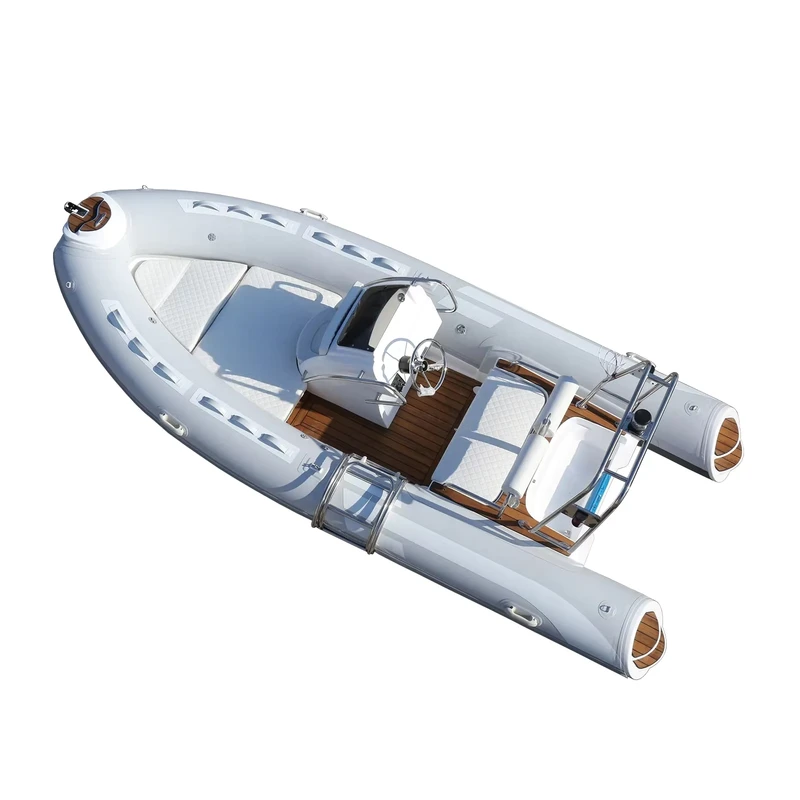 Barco de Remo Inflável Desportivo de 4.8m, Iate Desportivo, RIB de Alumínio Durável para Pesca