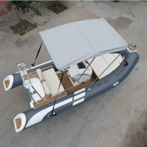 4.8m Luxury Sport Fiberglass Rigid Inflatable Hypalon RIB Boat RIB480D 1.2mm 6 Persons Durable High Speed for Lakes & Rivers