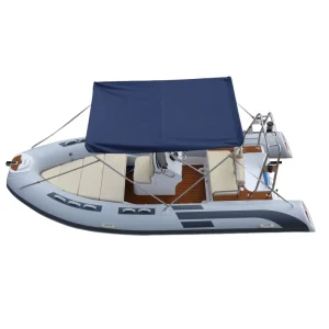 Customized 4.8 meter RIB boat for surfing with Hypalon/PVC inflatable fiberglass hull and FRP tube, made by OEM manufacturer