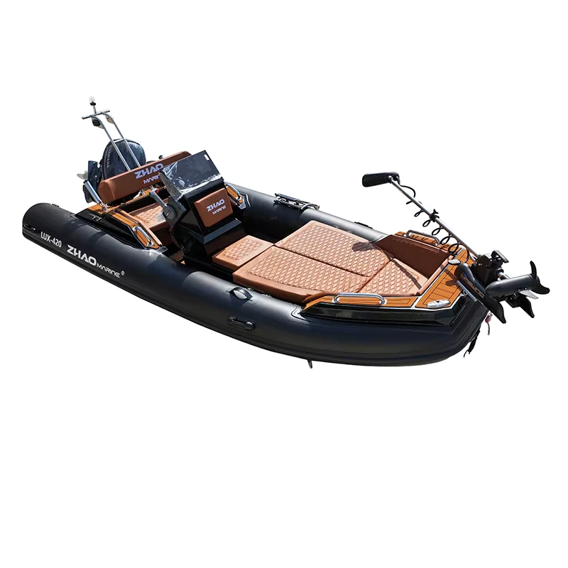 420 Hypalon Aufblasbares RIB-Boot mit PVC/Hypalon/Orca doppelter V-förmiger Fiberglas-Hartschale Sport