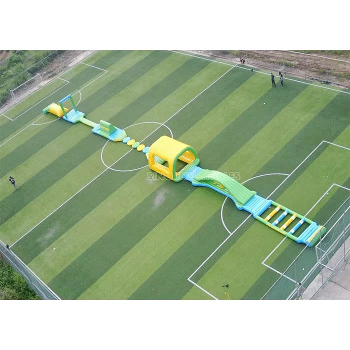 Parcours d'obstacles flottant gonflable de 43 m pour enfants et adultes