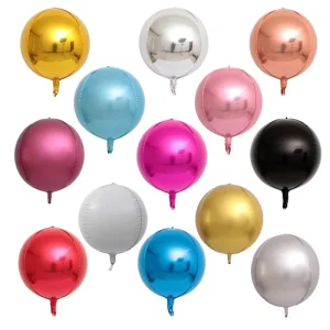 4D Ball Aluminum Foil Balloons 10-32 Inch 4D Stereo Helium Balloons for Birthday Wedding Party Decorations