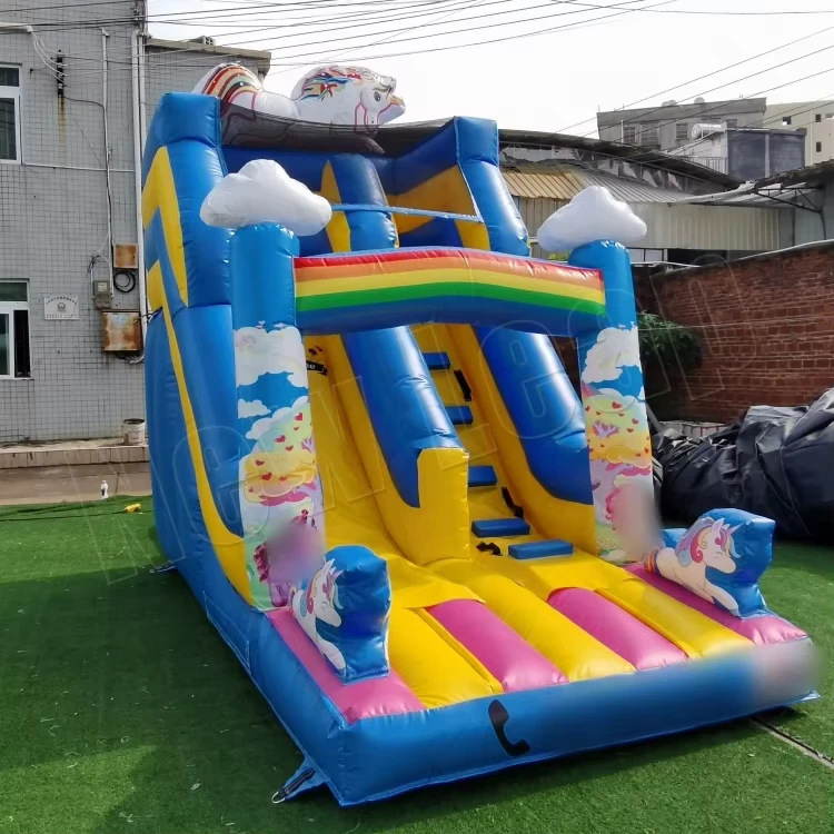 Escorrega Inflável de Unicórnio de 4MX2M - Material PVC, Capacidade Superior a 500kg, Design Portátil