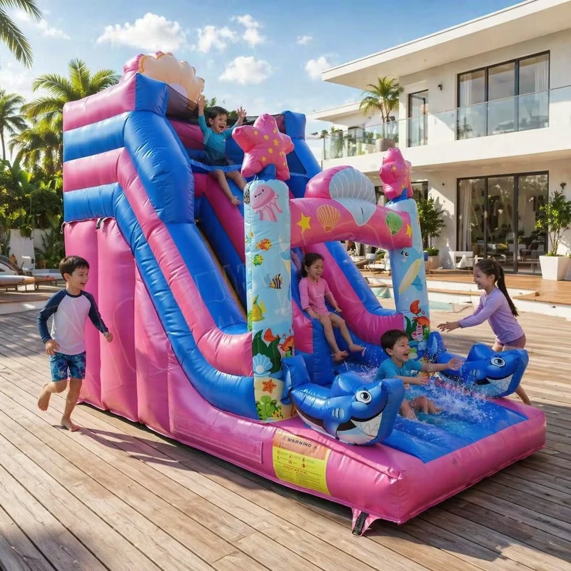 Scivolo Gonfiabile 4MX2M per Bambini e Neonati - Uso Commerciale per Parco Giochi all'Aperto - Castelli Gonfiabili