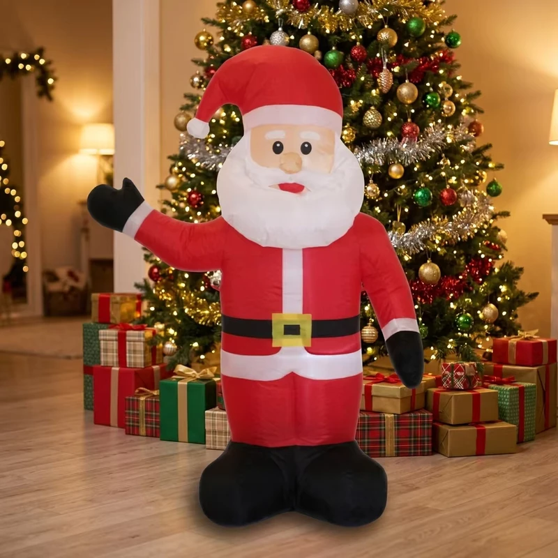 Babbo Natale gonfiabile di 4 piedi con luci LED, adatto per decorazioni natalizie interne ed esterne e per il giardino