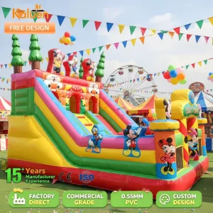 Kastil Inflatable 4m*6m*5m dengan Seluncur, Rumah Loncat Inflatable, Kombinasi Seluncur, Rumah Bounce yang Ditiup