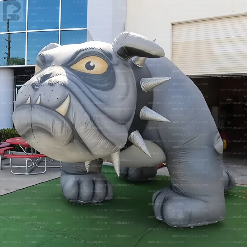 Modèle de Bulldog Animal Gonflable Réaliste de 4 m pour Publicité Statique Commerciale en Sports Extérieurs, Décor de Club, Industrie Expo