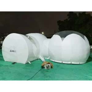 4m 화이트 연꽃 투명 상단 인플레이터블 버블 호텔 강철 프레임 터널 리조트 및 캠핑용