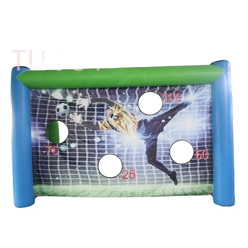Gioco di tiro al calcio gonfiabile per penalty, gabbia veloce gonfiabile portatile 4x2,5m, giochi di carnevale