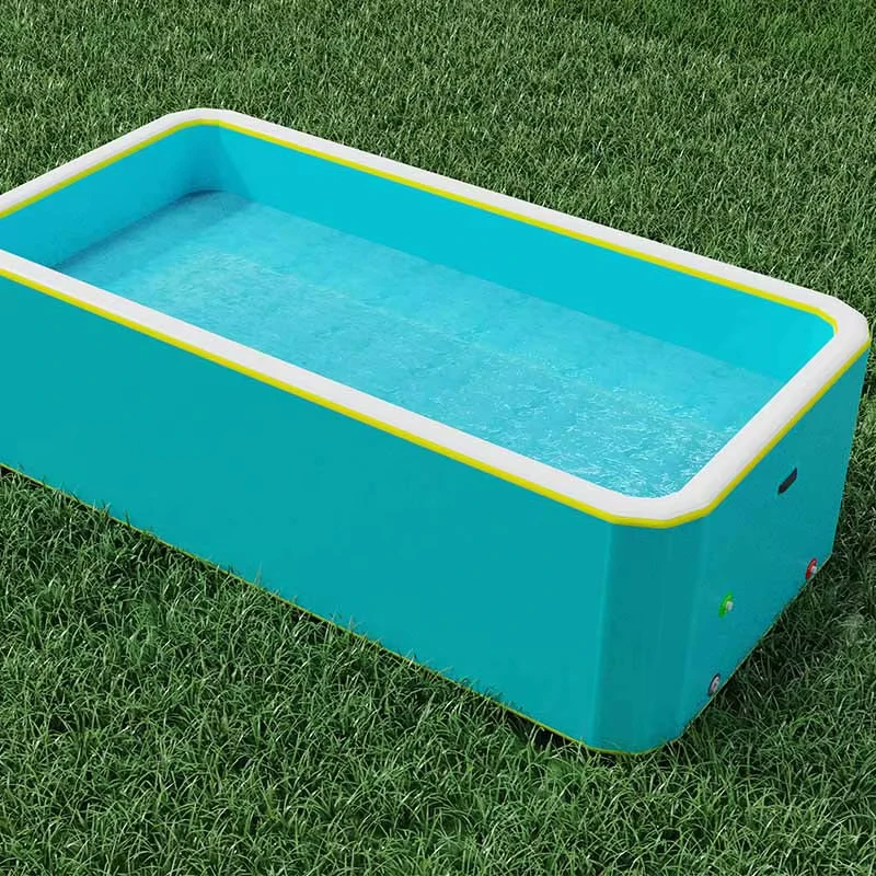 4x2x1.2m インフレータブルプール ドロップステッチ クイックインフレート 内蔵排水ポータブルプール 家族用 OEMカスタム