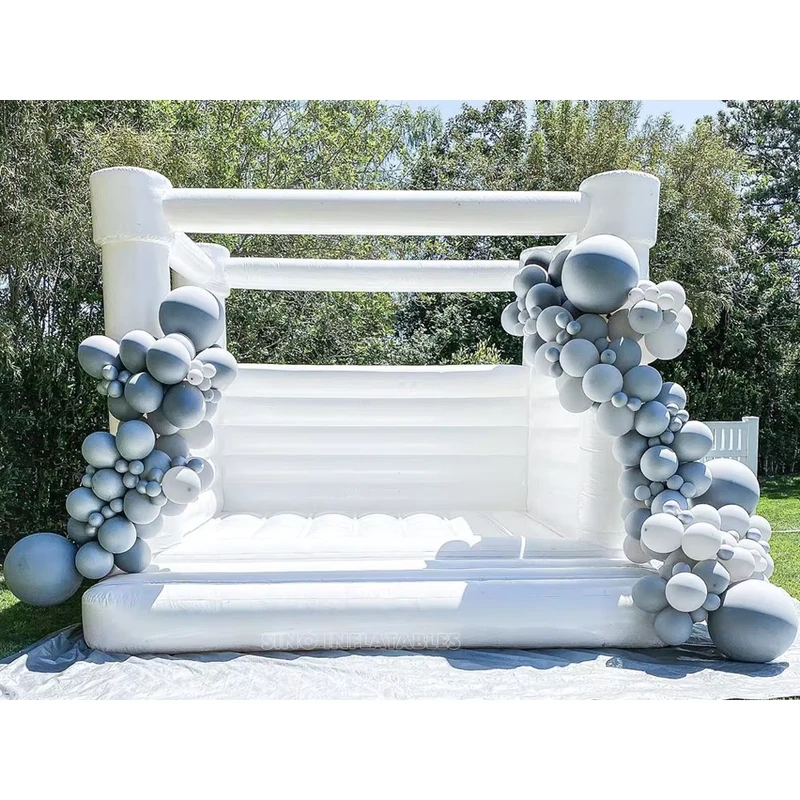 Castelo Inflável Branco para Casamentos 4x3,3m para Festas ou Eventos Certificado EN14960 da Fábrica Sino Inflatables