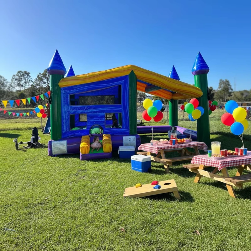 Kombinasi Rumah Loncat Inflatable 5-1 Jalur Kering untuk Bisnis Pesta