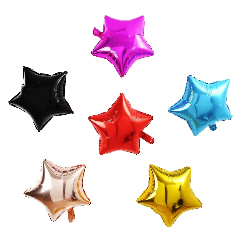 5/10/18” Inflatable Helium Star Heart Round Shape Aluminum Film Foil Balloons for Party Valentine’s Day Festival Birthday Decor