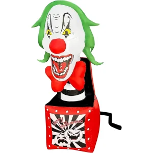 5 FT Halloween Opblaasbare Jack Fright in de Doos Clown in de Doos LED Verlichte Opblaasbare Decoratie Clown