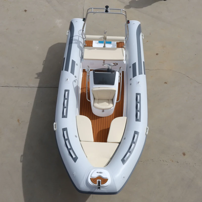 Barca da pesca marina rigida gonfiabile in PVC Hypalon 5.2m con motore, cabina profonda V