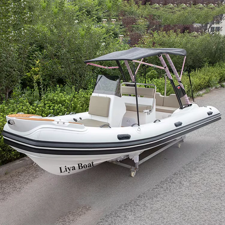 5,2 m Luxus Offene Boot Rib Yacht Fiberglas-Rumpf mit Hypalon-Aufblasbar für Sightseeing, Angeln, Außenbordmotor inklusive