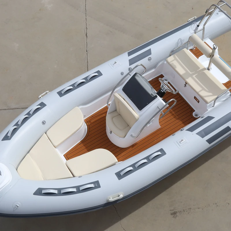Kayak bơm hơi 5.2m, kayak đua PVC hợp kim nhôm với động cơ ngoài cho câu cá thể thao, vỏ Hypalon sợi thủy tinh