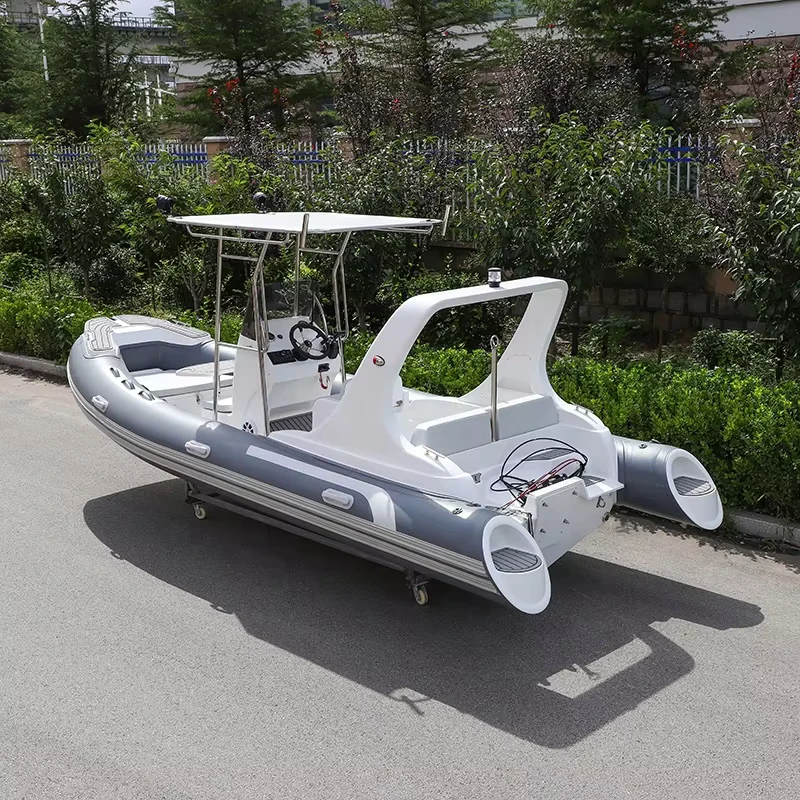 Perahu Rib 5,8 Meter Perahu Motor Rib Kecepatan Tinggi Perahu Catamaran Fiberglass Rib