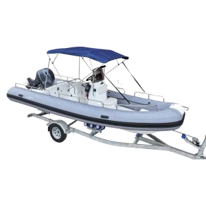 5.8M Sport Style RIB 580 PVC Rubber Inflatable Rowing Fishing Boat Lightweight and Stable Made of Fiberglass