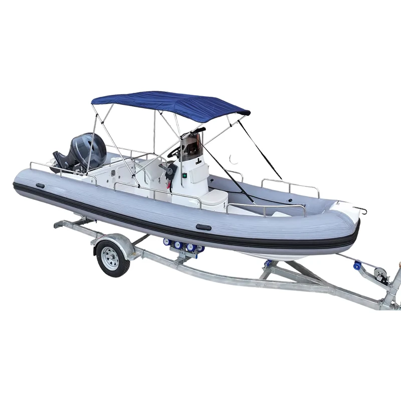 เรือพายตกปลาเป่าลม RIB 580 PVC สไตล์กีฬา ขนาด 5.8 เมตร น้ำหนักเบาและมั่นคง ทำจากไฟเบอร์กลาส