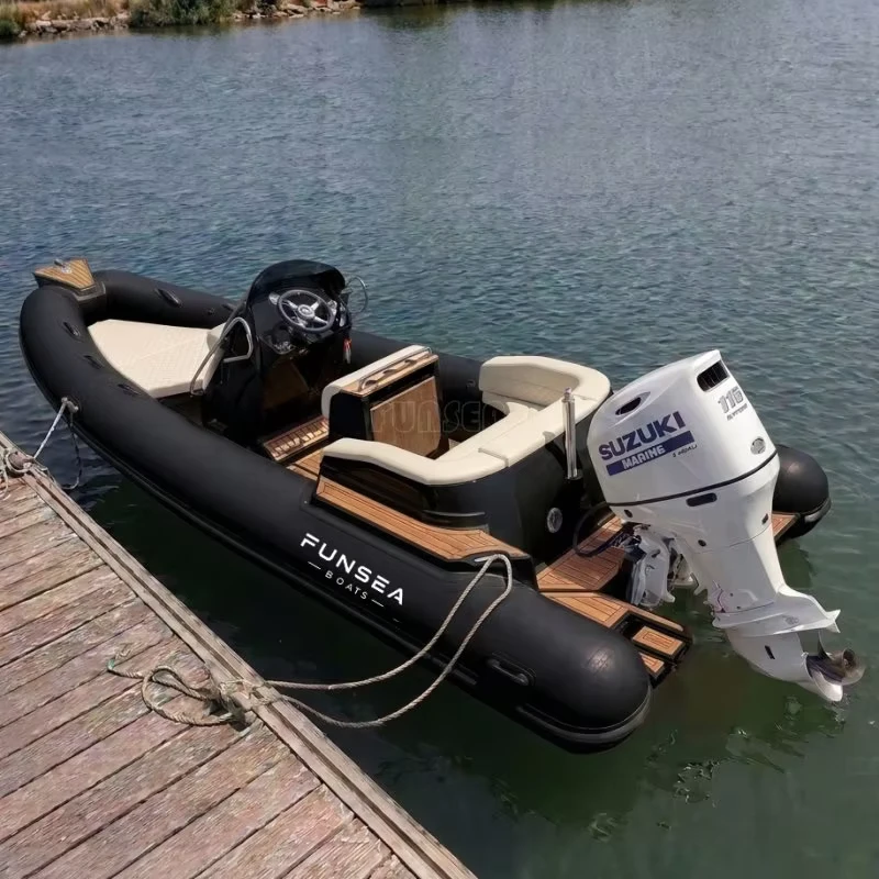Barco RIB de 5,8m em Hypalon PVC Casco em GRP Console Central Iate Inflável Rígido Tender Leve para Mergulho