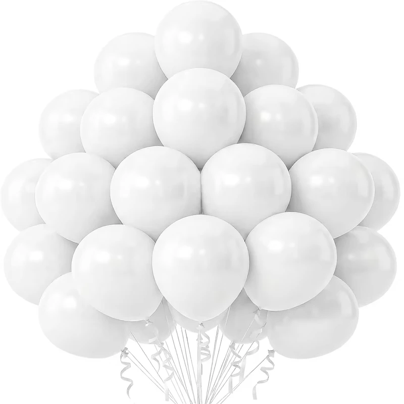 Conjunto de 50 Pcs Balões de Latex Redondos Matte de Cores Puras 12 Polegadas e 5 Polegadas para Decorações de Aniversário, Chá de Bebé, Graduação e Casamento