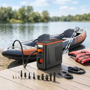5000mAh*3 Rechargeable Lithium Battery DC12V 1 20PSI ABS Electric Air Pump for SUP Inflatable Boats Kayak Surfing Paddle Board