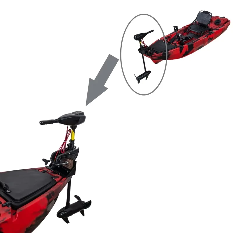 55lbs Kayak Boat Engine Electric Trolling Motor With New Mount Install on the Front of Kayak