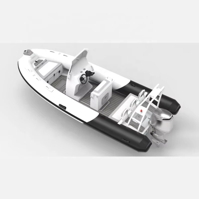 Barco RIB 560 de fabricante chino con casco de aluminio doble y costillas de acero soldadas, barco de alta velocidad en forma de V