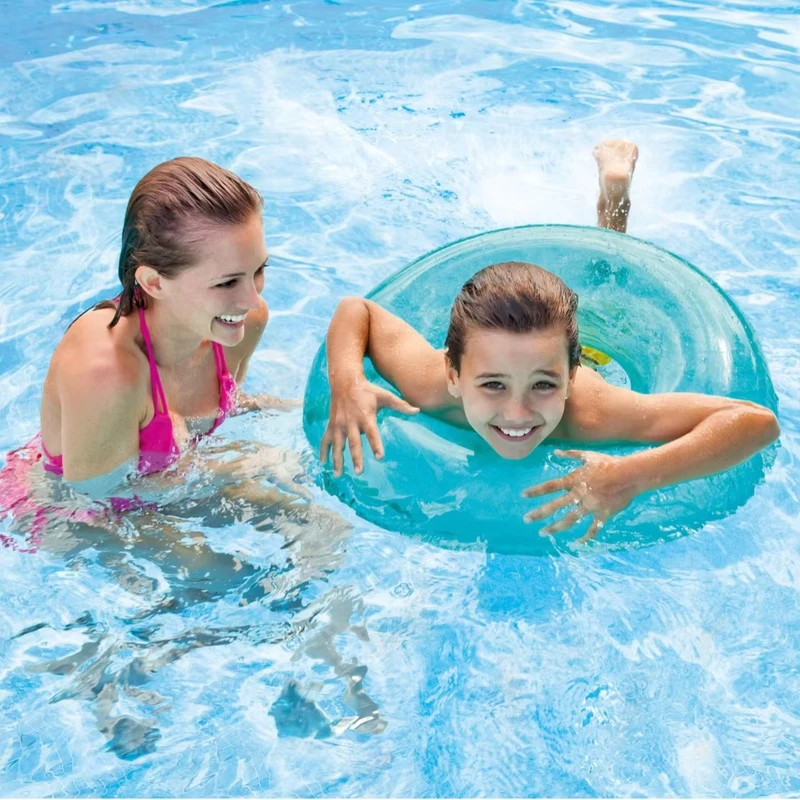 59258 59260 Eco Friendly Fluorescent Inflatable Swimming Ring Three Color Children’s Water Nostalgia