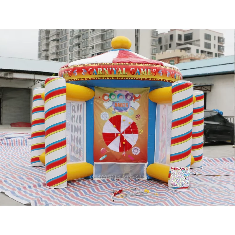 Stand de Juegos de Carnaval Inflable para Niños y Adultos de 5 en 1 con Impresión Digital Completa