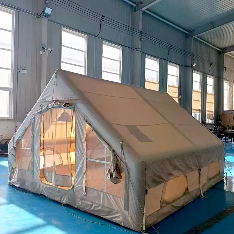 Tenda da campeggio gonfiabile portatile in tessuto Oxford impermeabile per 6-8 persone