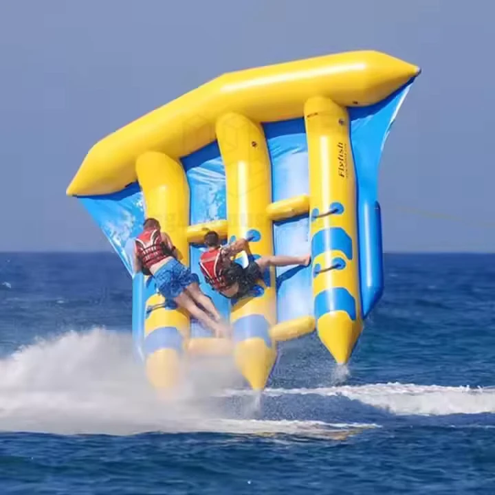 6-Person Airtight Inflatable Flying Manta Ray Fish Towable Banana Boat PVC Material Customizable Colors Logo Custom Size