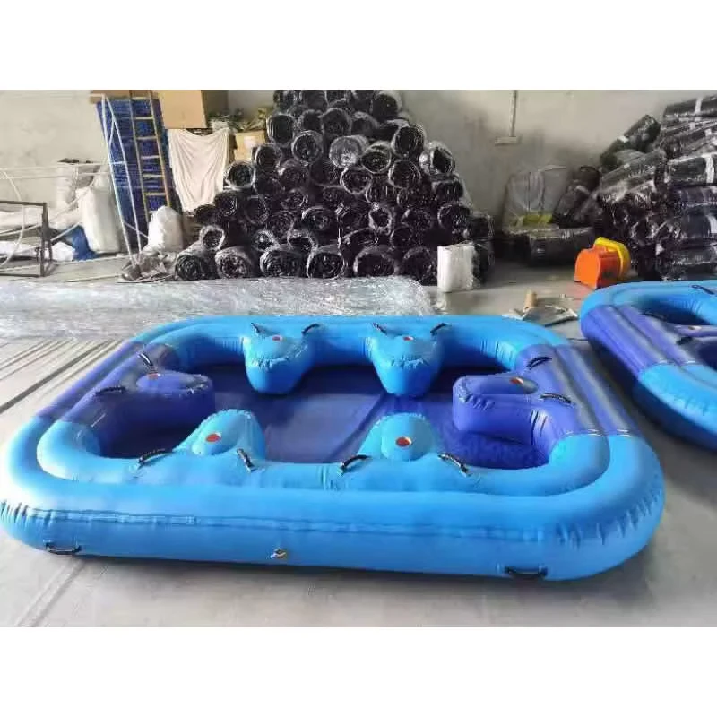 6人用インフレータブルアイランド（トワブル、ウォーターラウンジ、多座席、湖や海のパーティー用浮遊プラットフォーム）