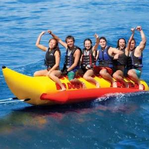 Barco de plátano inflable para 6 personas con soplador para surf y tubo remolcable